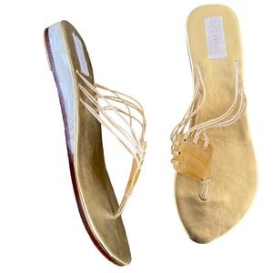 Tamara Catz Maui Sandal Mother of Pearl Wedge Strappy Thong Sandal